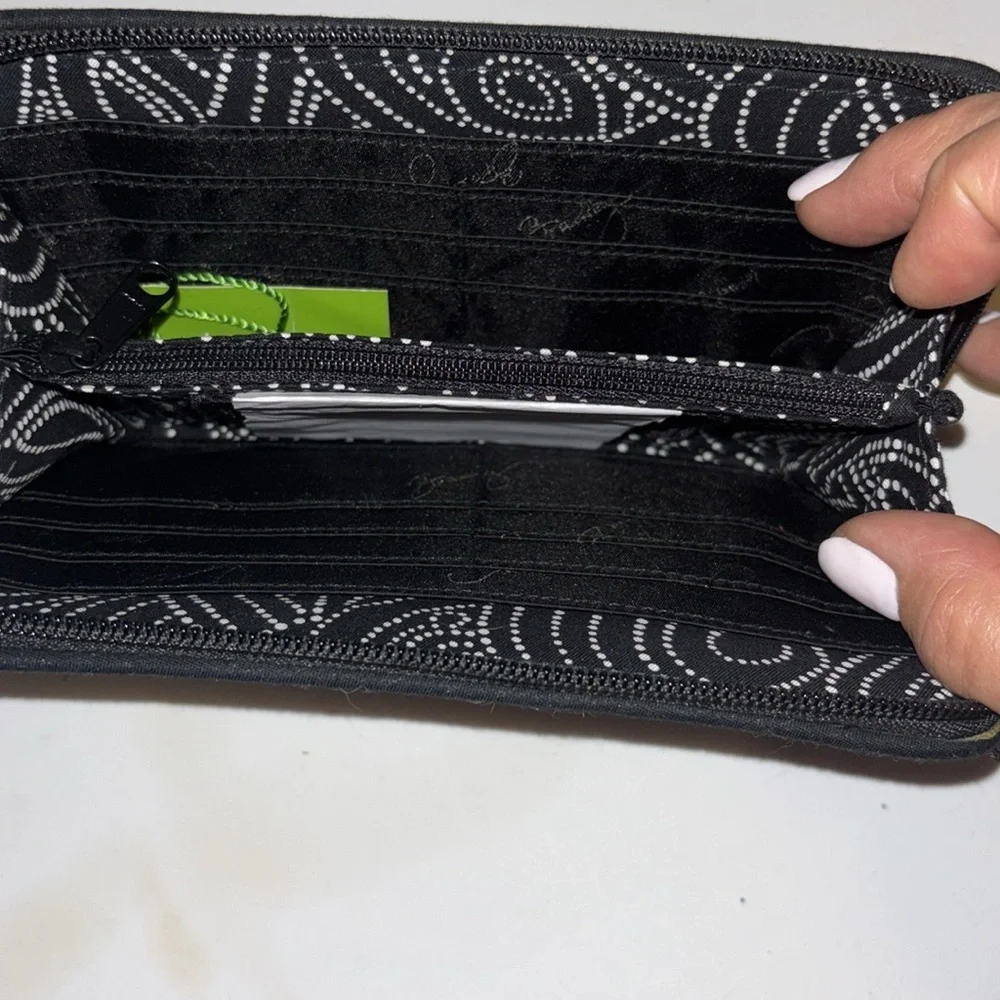 VERA BRADLEY QUILTED WALLET/CLUTCH
BLACK PINK SHADES OF GRAY - Picture 4 of 6